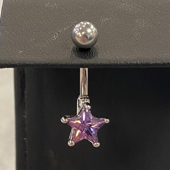 Purple Star Belly Button Ring - Picture 1 of 1